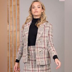 Pink Tweed Blazer Size: S